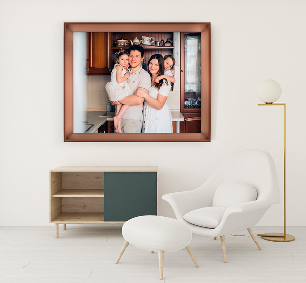Quadro 50x70 Metalizado Rose Gold L1 Mod 14 Matrix Pro