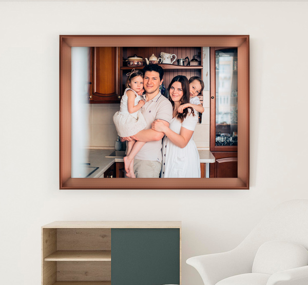Quadro 50x70 Metalizado Rose Gold L1 Mod 14 Matrix Pro