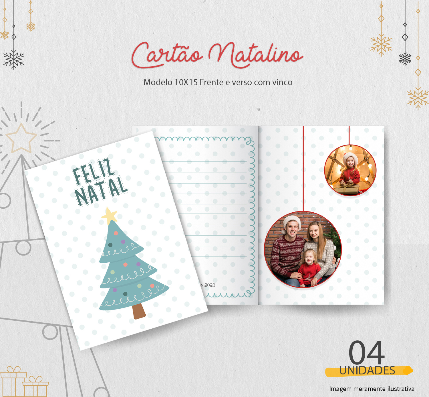 Cartão Natalino Natal Arvore 10x15 | Matrix Pro